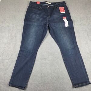Levi Strauss Signature Mid Rise Skinny Jeans Womens 18M Dark Blue NWT 84540-0121